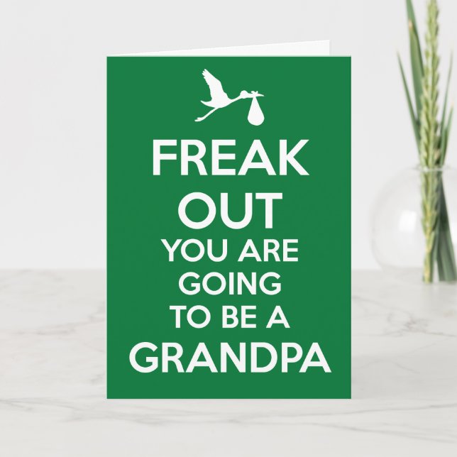 New Grandpa to Be Pregnancy Announcement Card (Front)