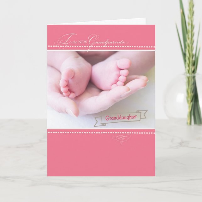 New Grandparents, First Granddaughter Card (Front)