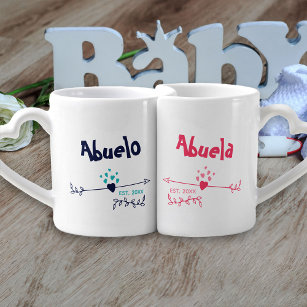 New Grandparents Personalized Abuela Abuelo Coffee Mug Set