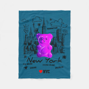 New Graphic Colorful Yorkcity Gummy Bear Fleece Blanket