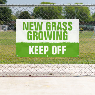 NEW GRASS GROWING KEEP OFF BANNER