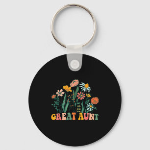 New Great Aunt Wildflower First Birthday &amp; Bab Keychain