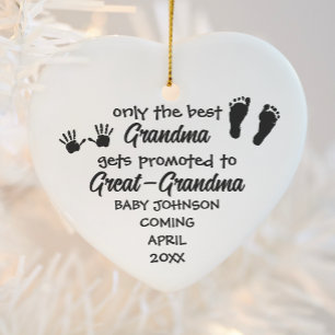 New Great Grandma Custom Gift Keepsake Christmas Ceramic Ornament