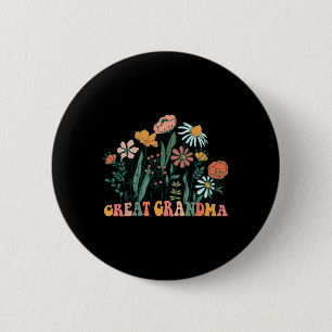 New Great Grandma Wildflower First Birthday & 2 Inch Round Button