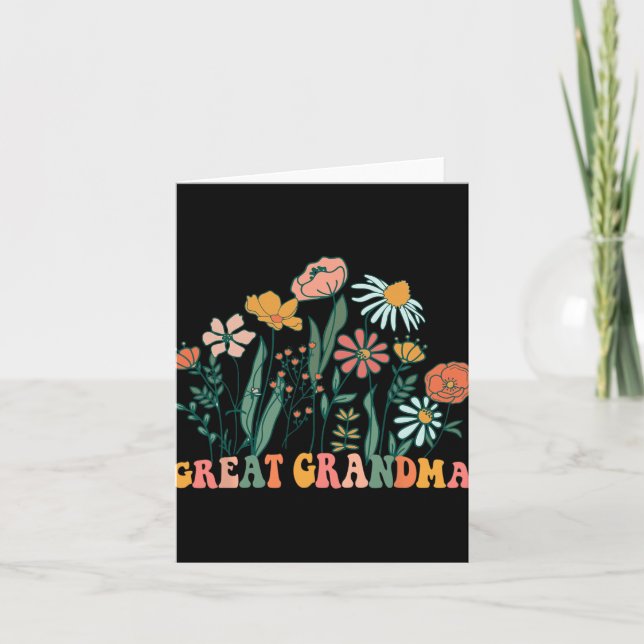 New Great Grandma Wildflower First Birthday &amp;  Card (Front)