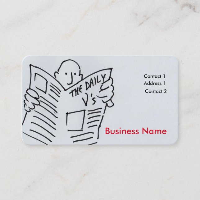 New Greek letter newspaper joke cartoon  Business Card (Front)