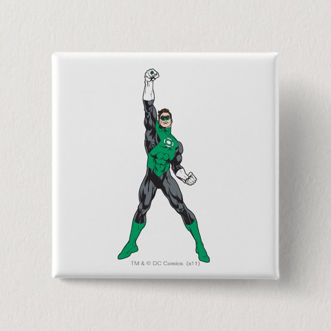 New Green Lantern 2 2 2 Inch Square Button (Front)