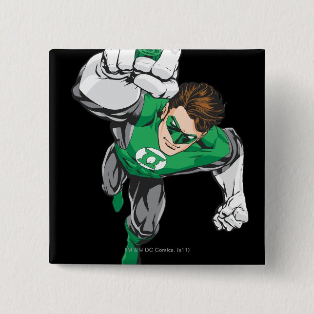 New Green Lantern 6 2 Inch Square Button (Front)