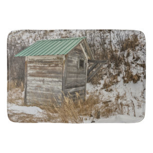 New Green Metal Roof on Outhouse Bath Mat