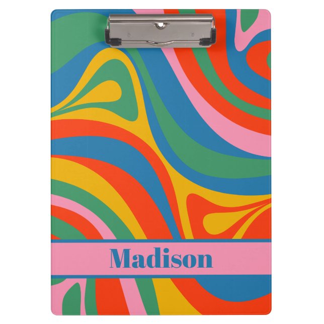 New Groove Colourful Abstract Pattern Personalized Clipboard (Front)