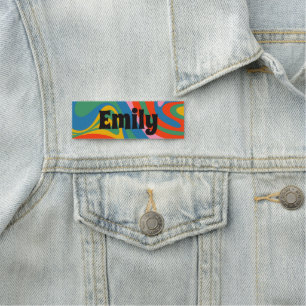 New Groove Retro Trippy Colourful Abstract Pattern Name Tag