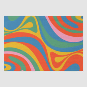 New Groove Retro Trippy Colourful Abstract Pattern Tissue Paper