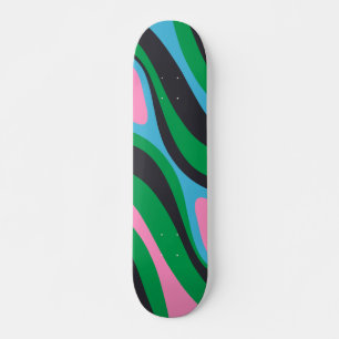 New Groove Trippy Retro Abstract Pattern Skateboard