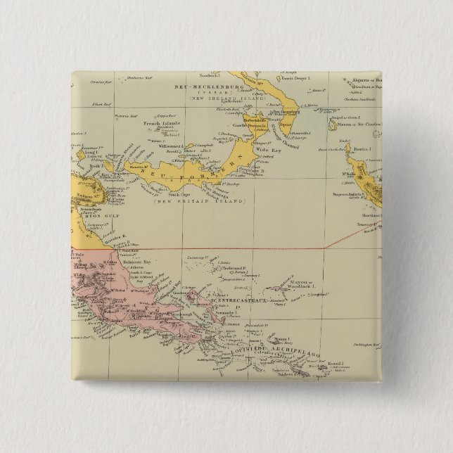 New Guinea and Solomon Islands 2 Inch Square Button (Front)