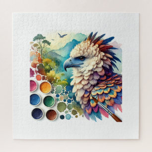 New Guinea Harpy Eagle 060824AREF103 - Watercolor Jigsaw Puzzle