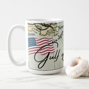 New GULF OF AMERICA name on US Map w American Flag Coffee Mug