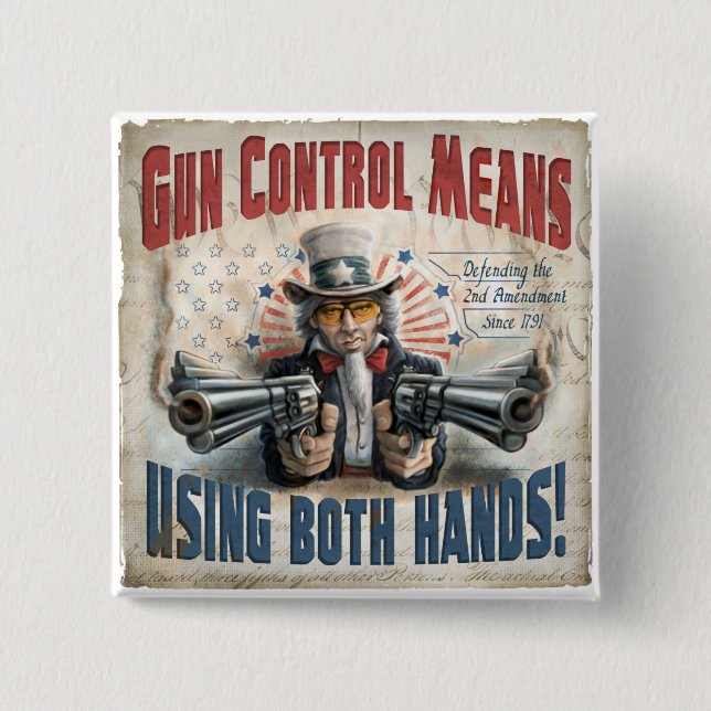 New Gun Rights Gear 2 Inch Square Button (Front)