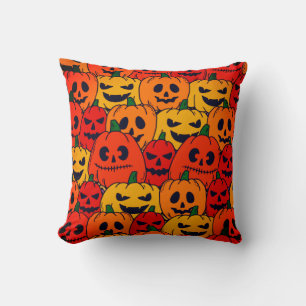 New Halloween Spooky Pumpkin Throw Pillow