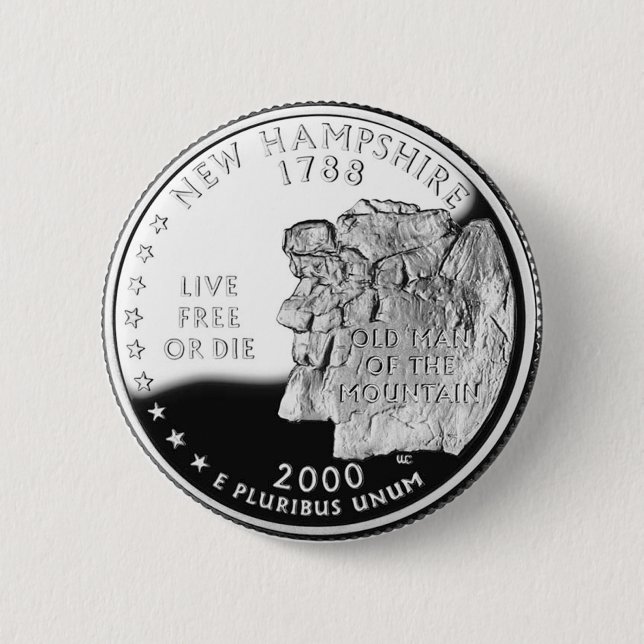 New Hampshire 2 Inch Round Button (Front)