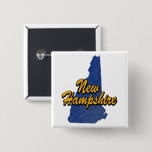 New Hampshire 2 Inch Square Button