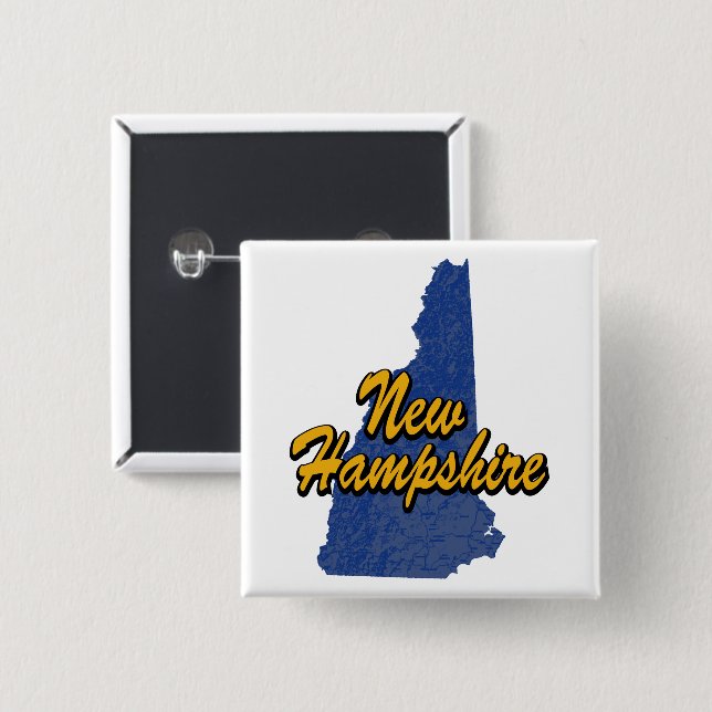 New Hampshire 2 Inch Square Button (Front & Back)