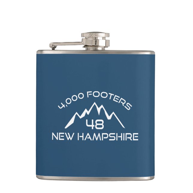 New Hampshire 4000 Footers Mountain Hip Flask (Front)