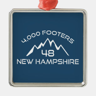 New Hampshire 4000 Footers Mountain Metal Ornament