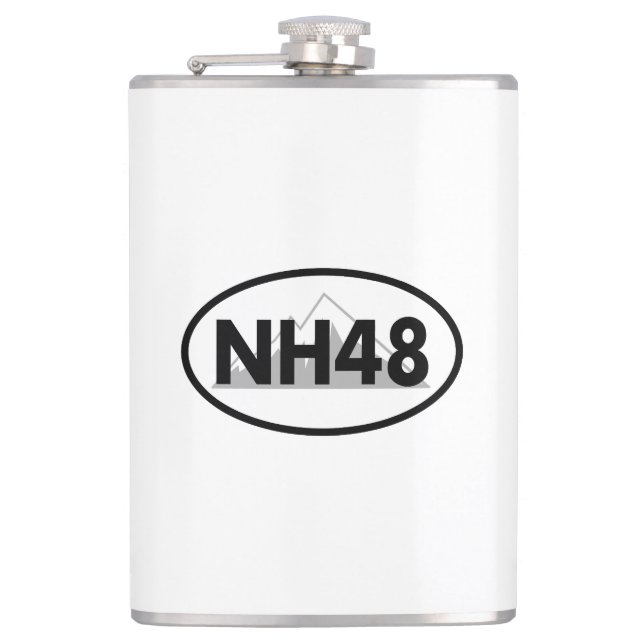 New Hampshire 48 Oval Hip Flask (Front)