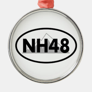 New Hampshire 48 Oval Metal Ornament