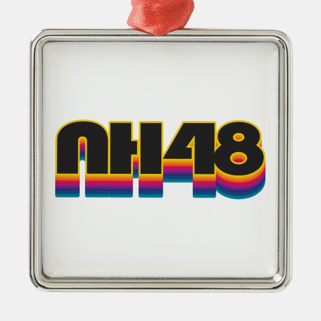 New Hampshire 48 Rainbow Metal Ornament (Front)