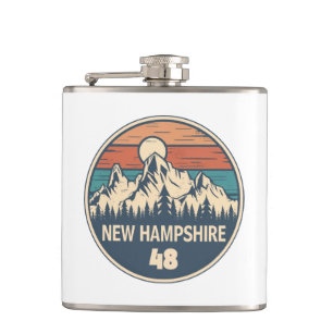 New Hampshire 48 Sunset Hip Flask