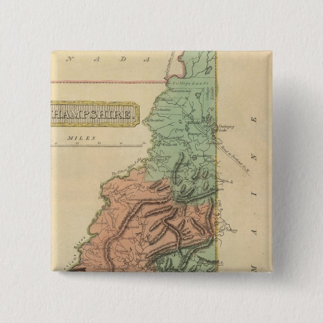 New Hampshire 8 2 Inch Square Button (Front)