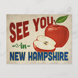 New Hampshire Apple - Vintage Travel Postcard