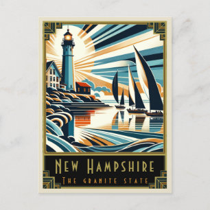 New Hampshire   Art Deco Postcard