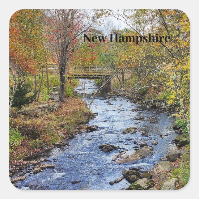 New Hampshire autumn river Square Sticker (Front)