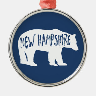 New Hampshire Bear Metal Ornament