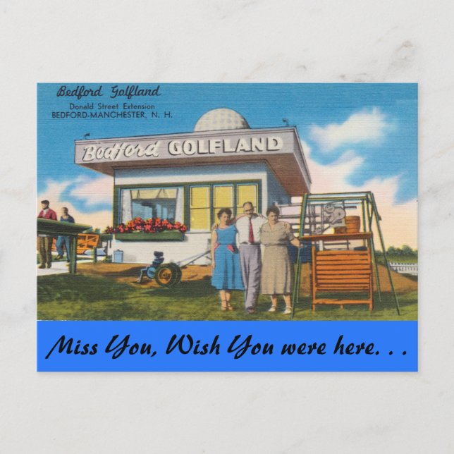 New Hampshire, Bedford Golfland, Manchester Postcard (Front)
