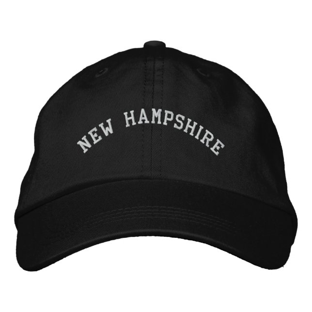 New Hampshire brodé Casquette ajustable noir (Devant)