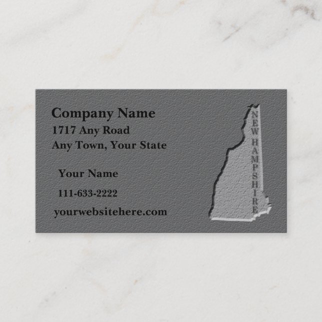 New Hampshire Carte de visite en pierre sculptée (Devant)