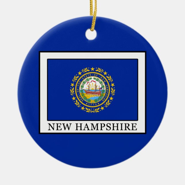 New Hampshire Ceramic Ornament (Front)