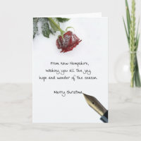 New Hampshire Christmas Card, state specific