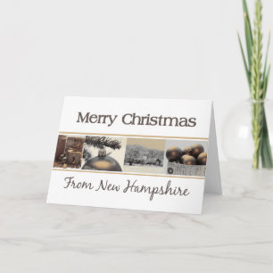 New Hampshire Christmas Card, state specific Holiday Card