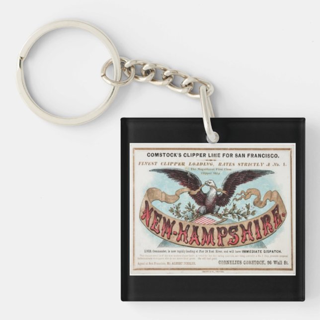 New Hampshire Clipper Sailing  Keychain (Front)