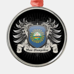 New Hampshire Crest Metal Ornament