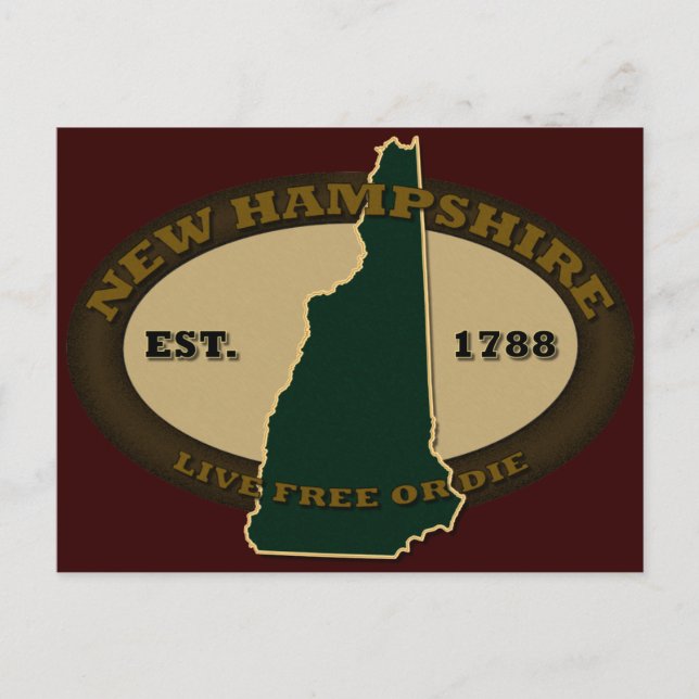 New Hampshire Est 1788 Postcard (Front)