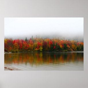 new hampshire fall foliage echo lake poster