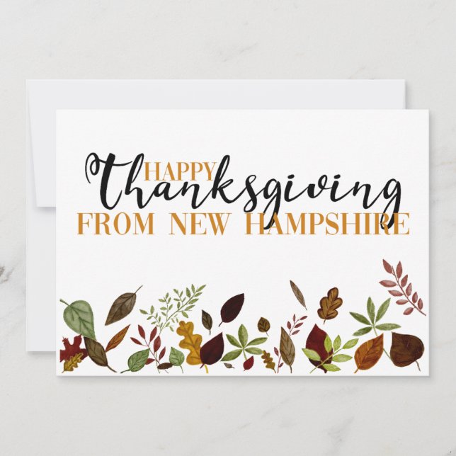 New Hampshire Fall Foliage Thanksgiving Card (Front)
