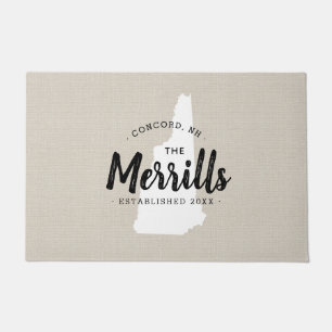 New Hampshire Family Monogram State Doormat