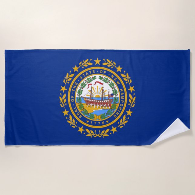 New Hampshire flag Beach Towel (Front)