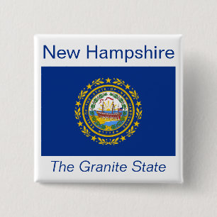 New Hampshire Flag Button